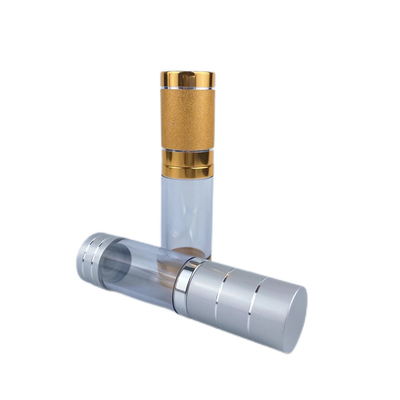 De Pomp Zilveren Gouden Plastic Kosmetische Vacuümfles Zonder lucht van de aluminiumlotion