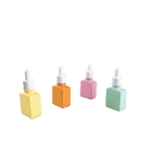 Vierkante 15ml-van de de Flessenmakaron Berijpte Kleur van het Glasdruppelbuisje het Serum Kosmetische Luxe